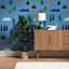Lick Blue & Green Trees 02 Textured Wallpaper Sample
