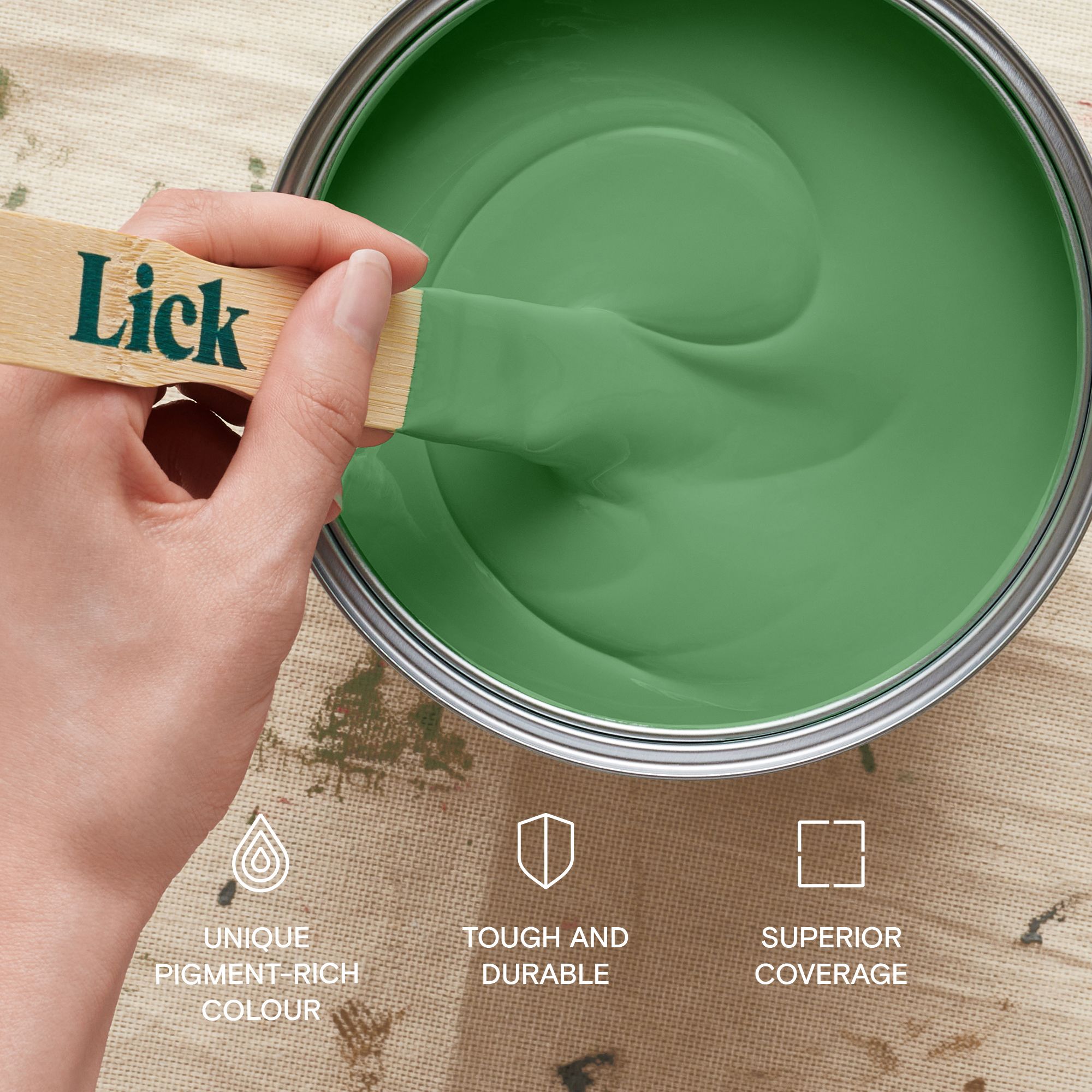 Lick Green 07 Eggshell Emulsion paint, 2.5L