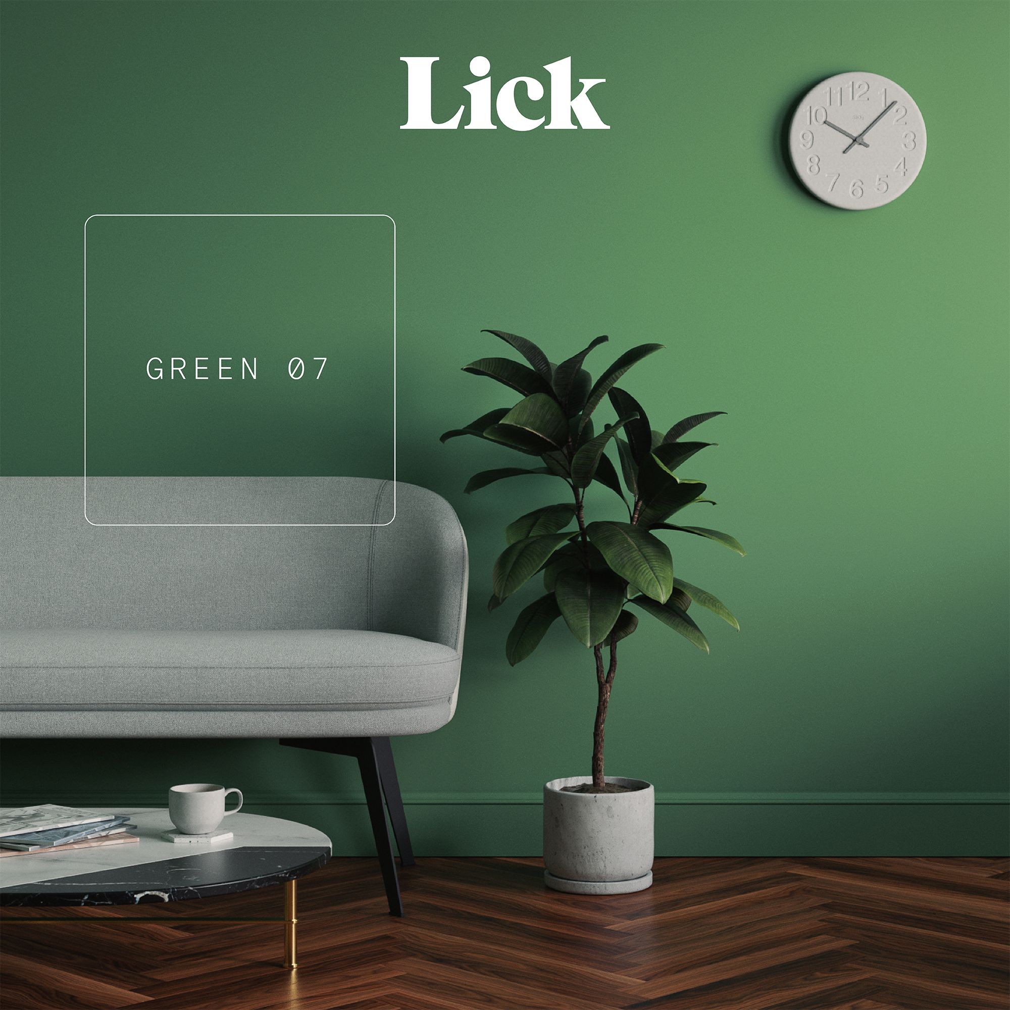 Lick Green 07 Eggshell Emulsion paint, 2.5L