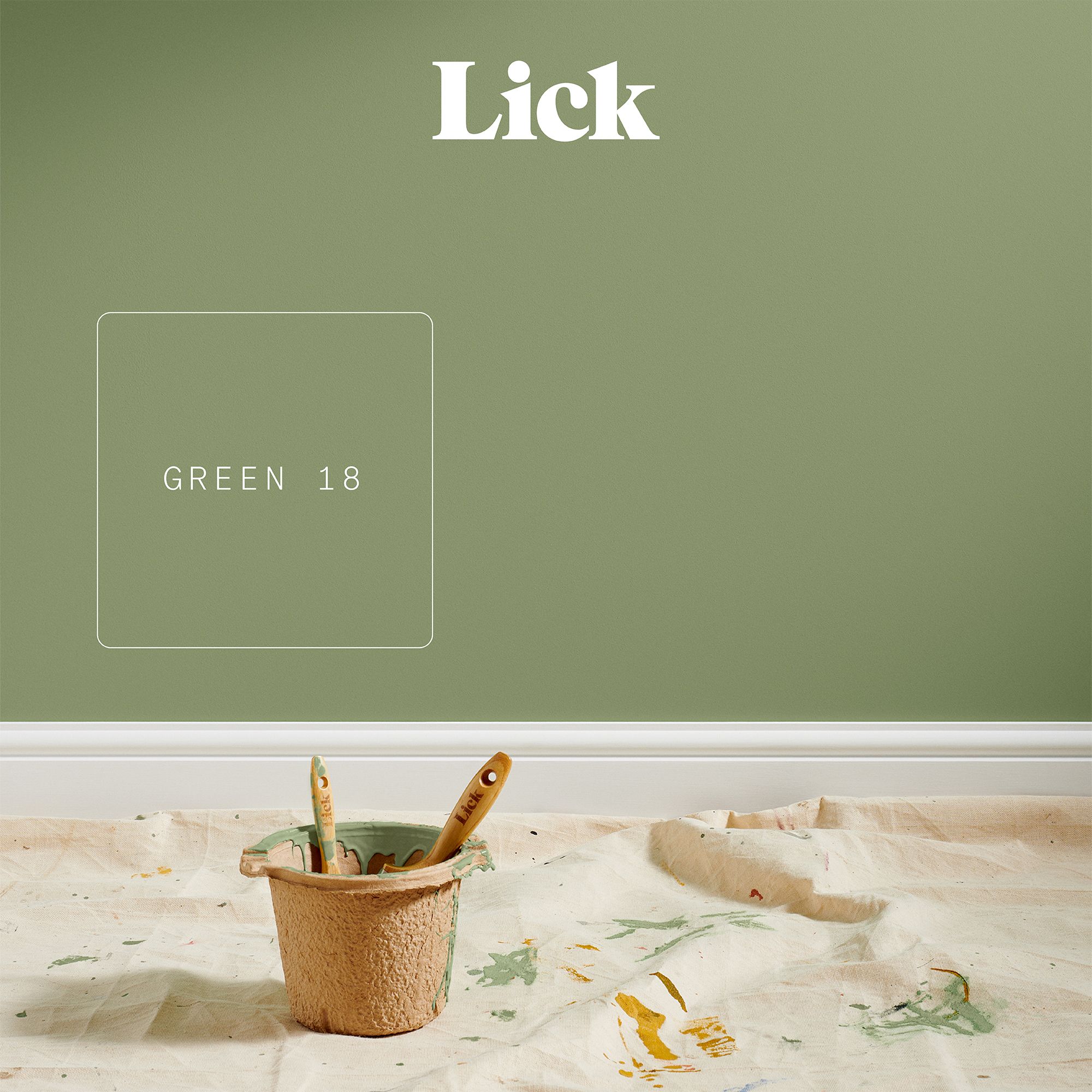 Lick Green 18 Eggshell Emulsion paint, 2.5L