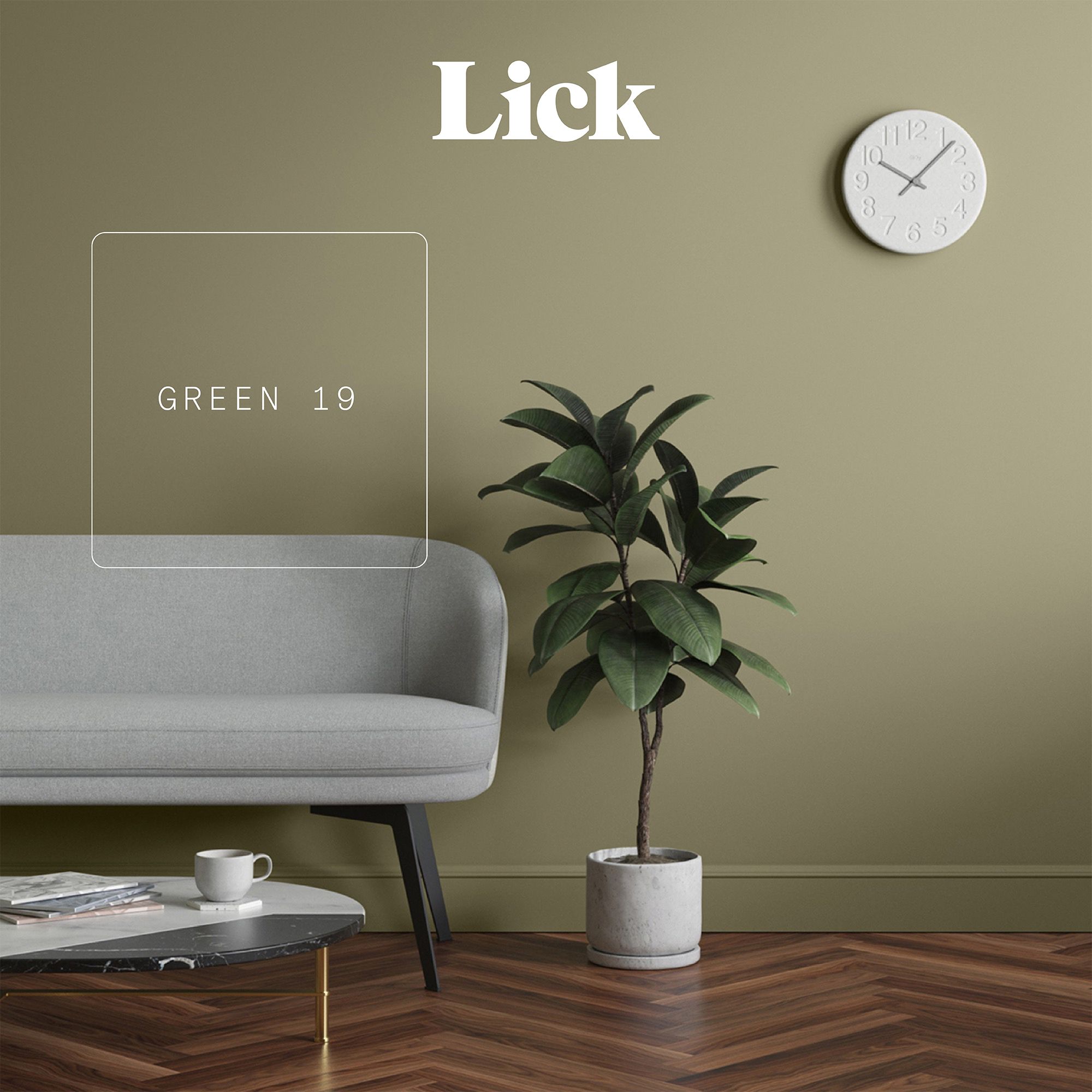Lick Green 19 Matt Emulsion paint, 2.5L