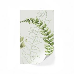 Lick Green & White Fern 01 Textured Wallpaper Sample