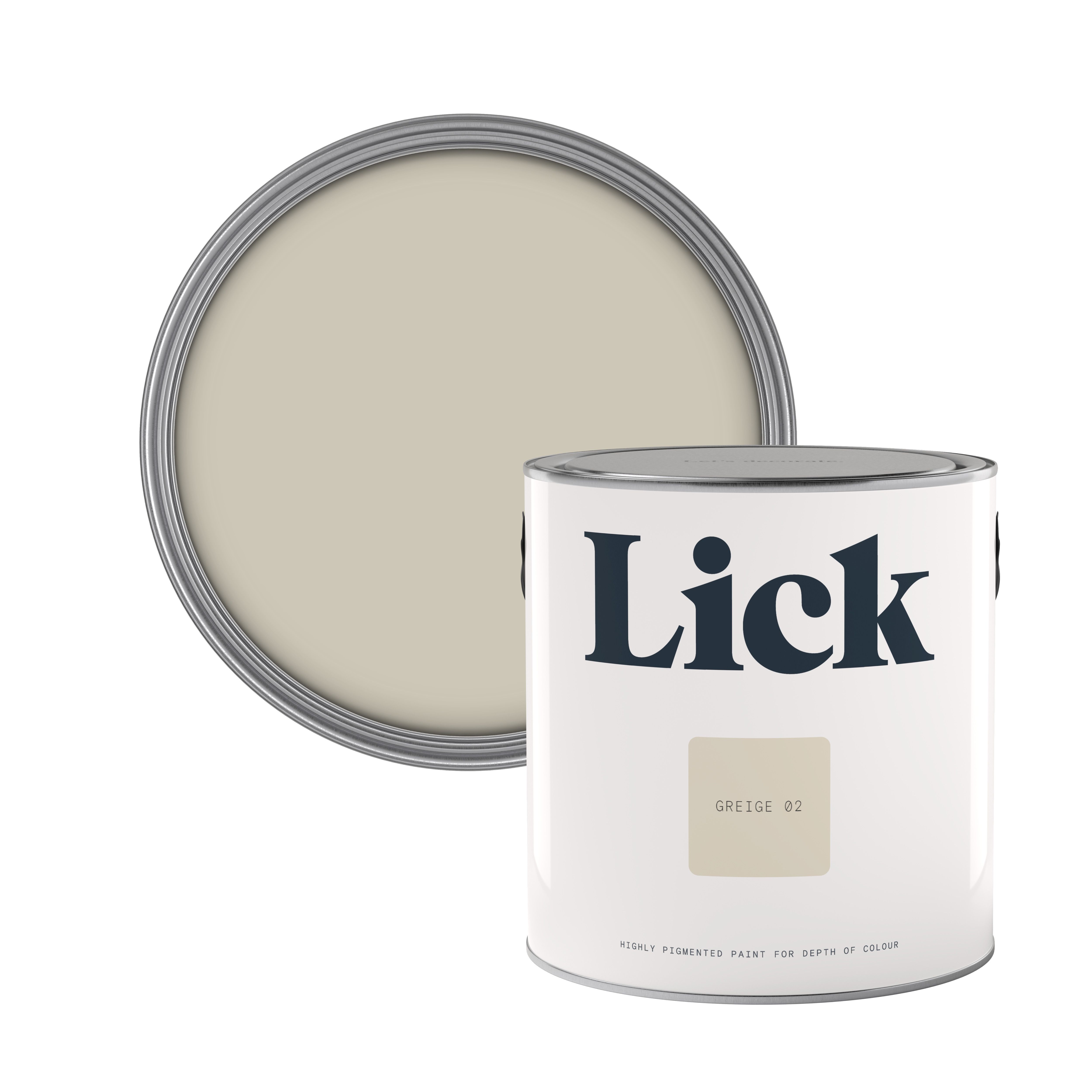 Lick Greige 02 Eggshell Emulsion paint, 2.5L