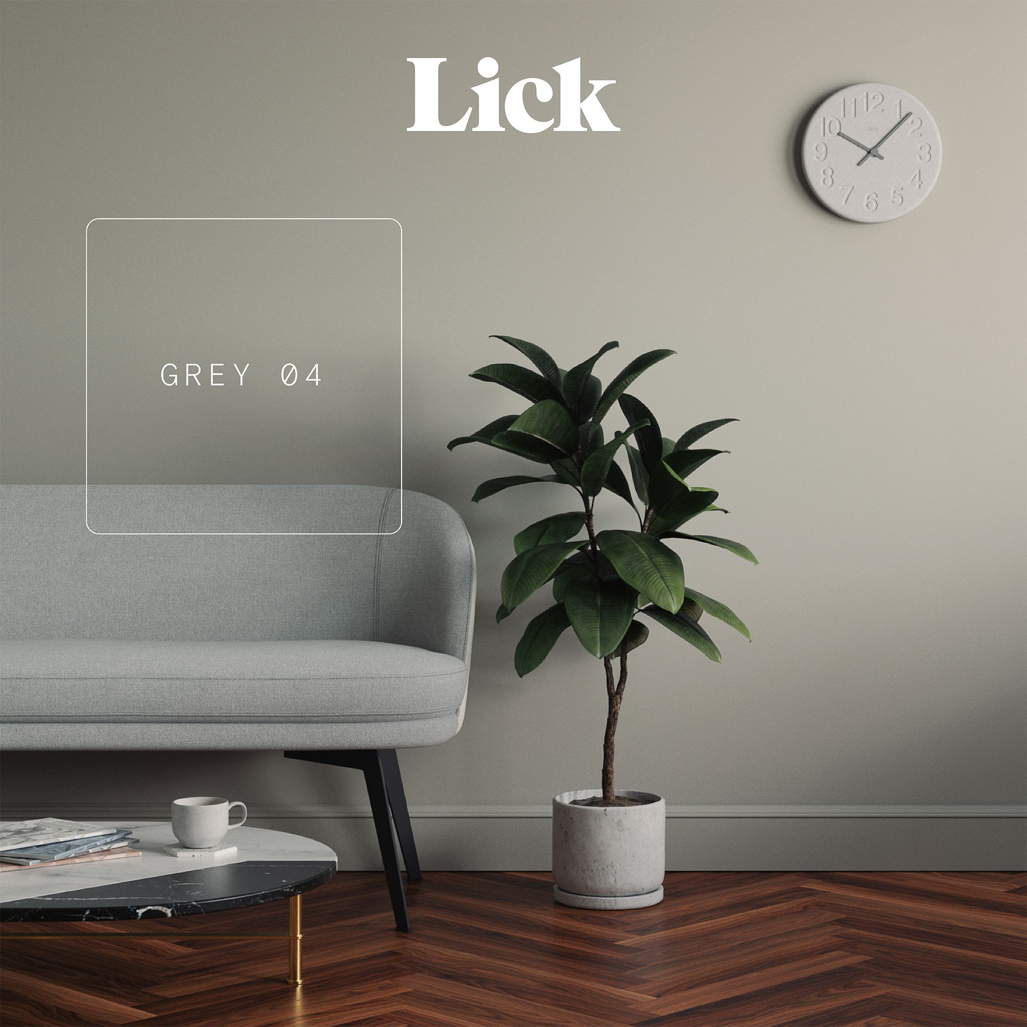 Lick Grey 04 Matt Emulsion paint, 2.5L