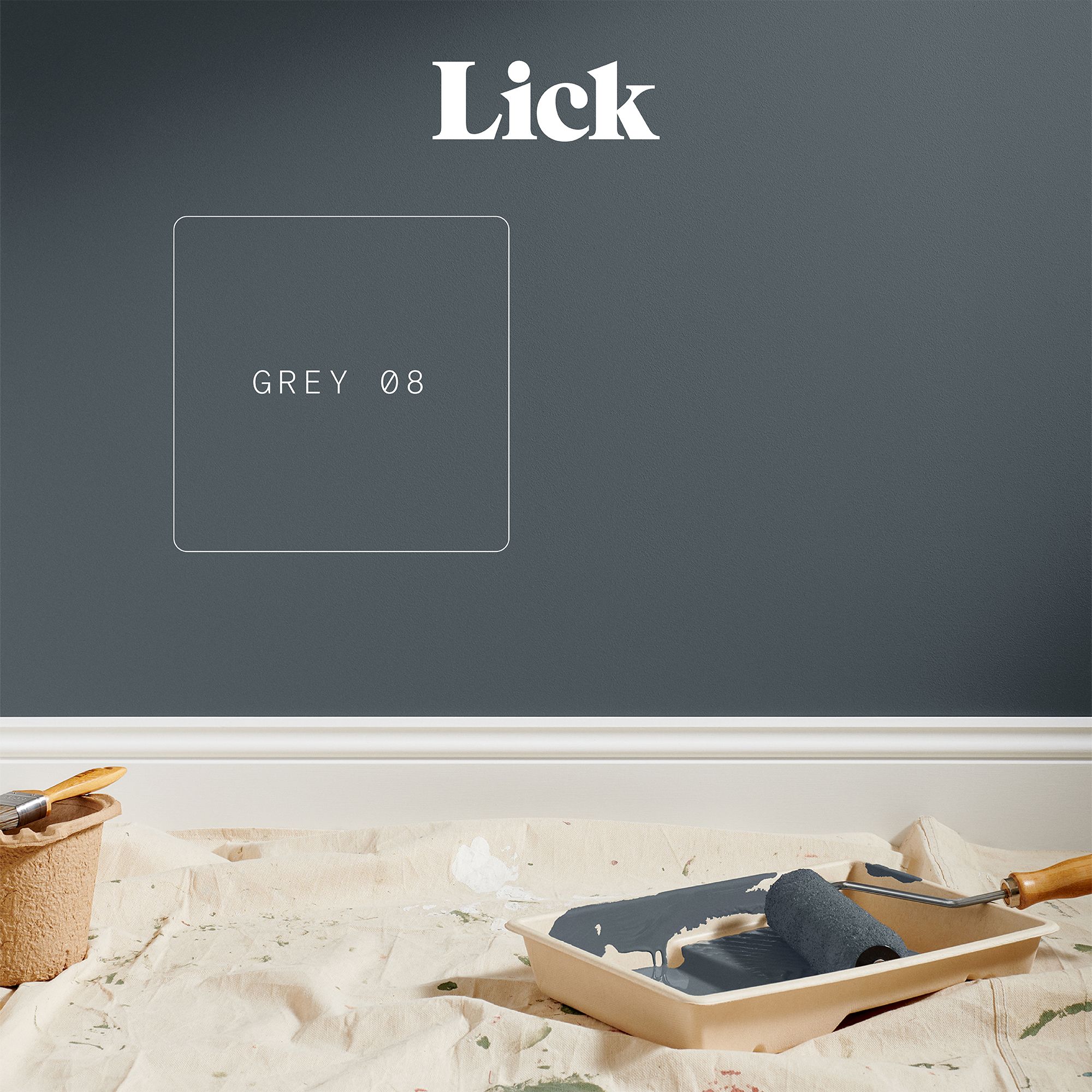 Lick Grey 08 Eggshell Emulsion paint, 2.5L