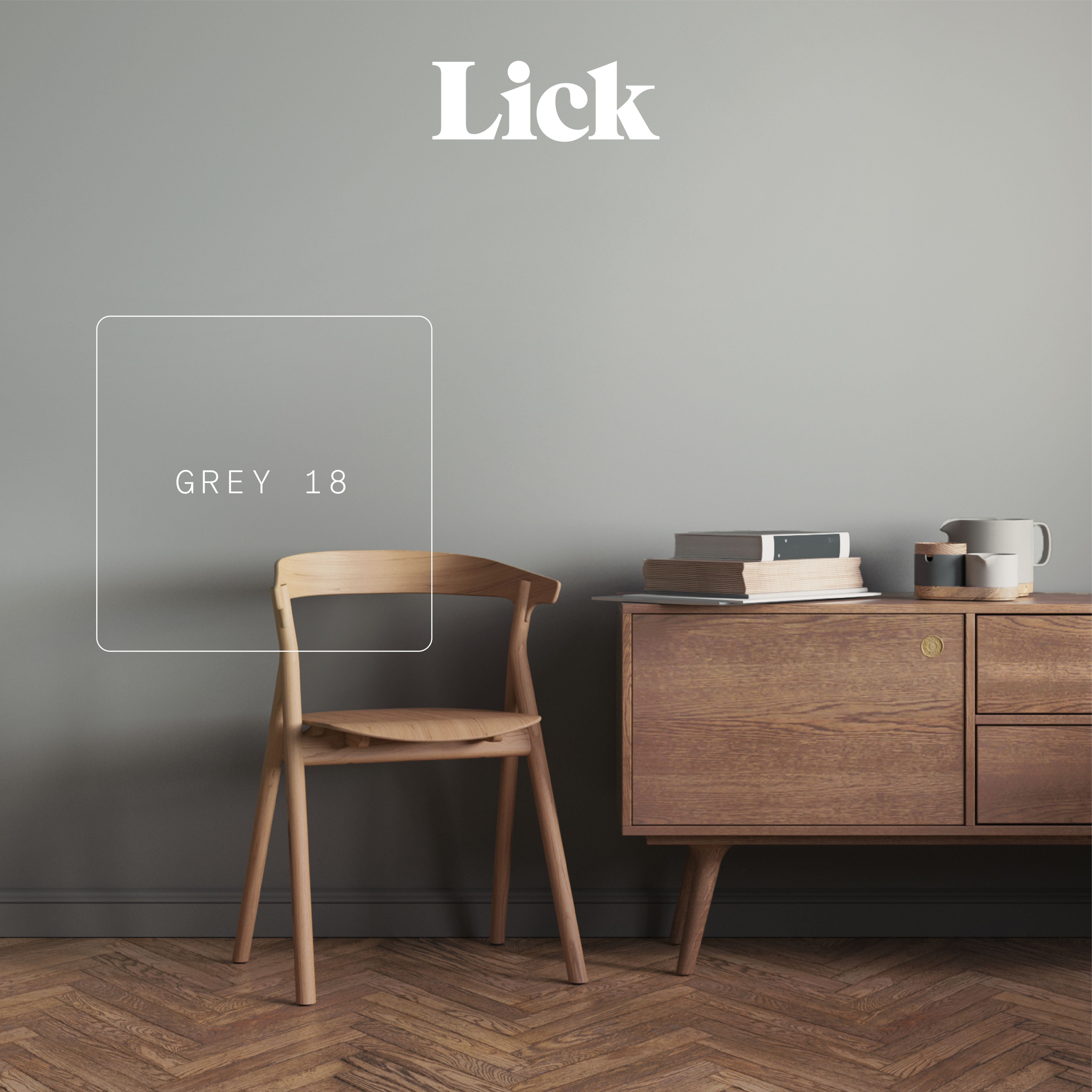 Lick Grey 18 Eggshell Emulsion paint, 2.5L