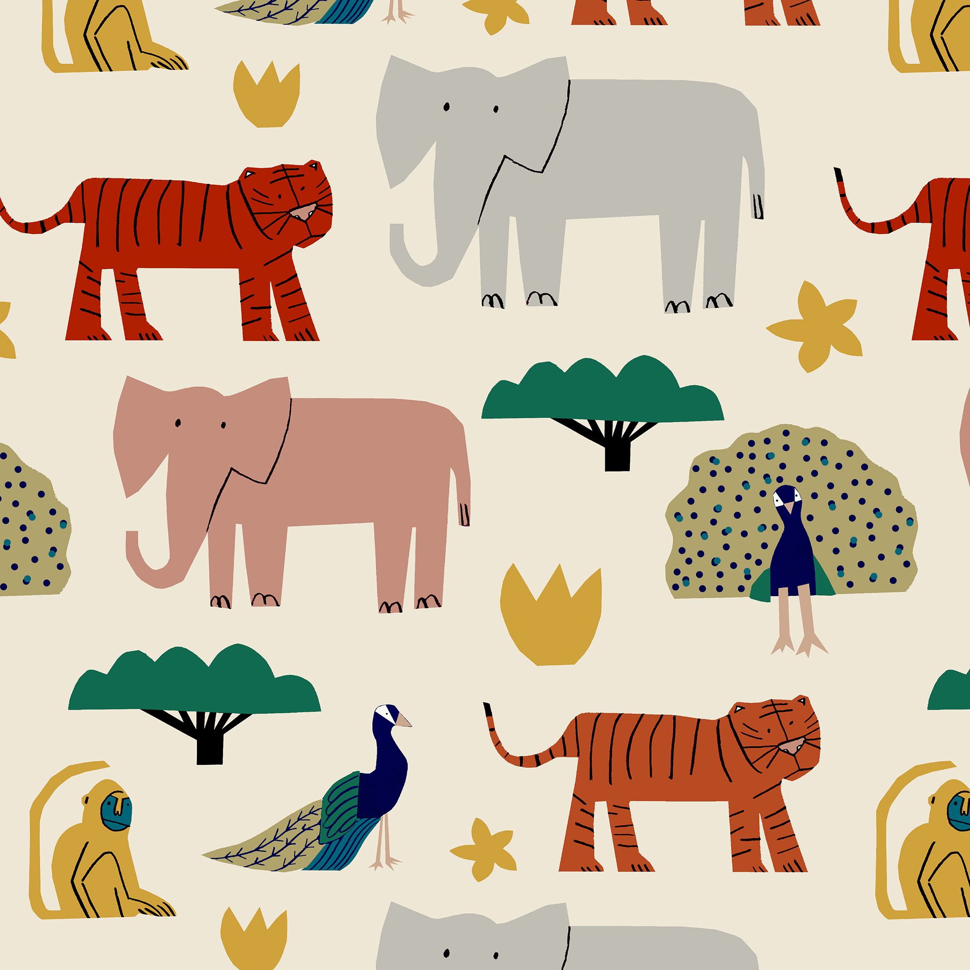 Lick Multicolour Safari 01 Textured Wallpaper
