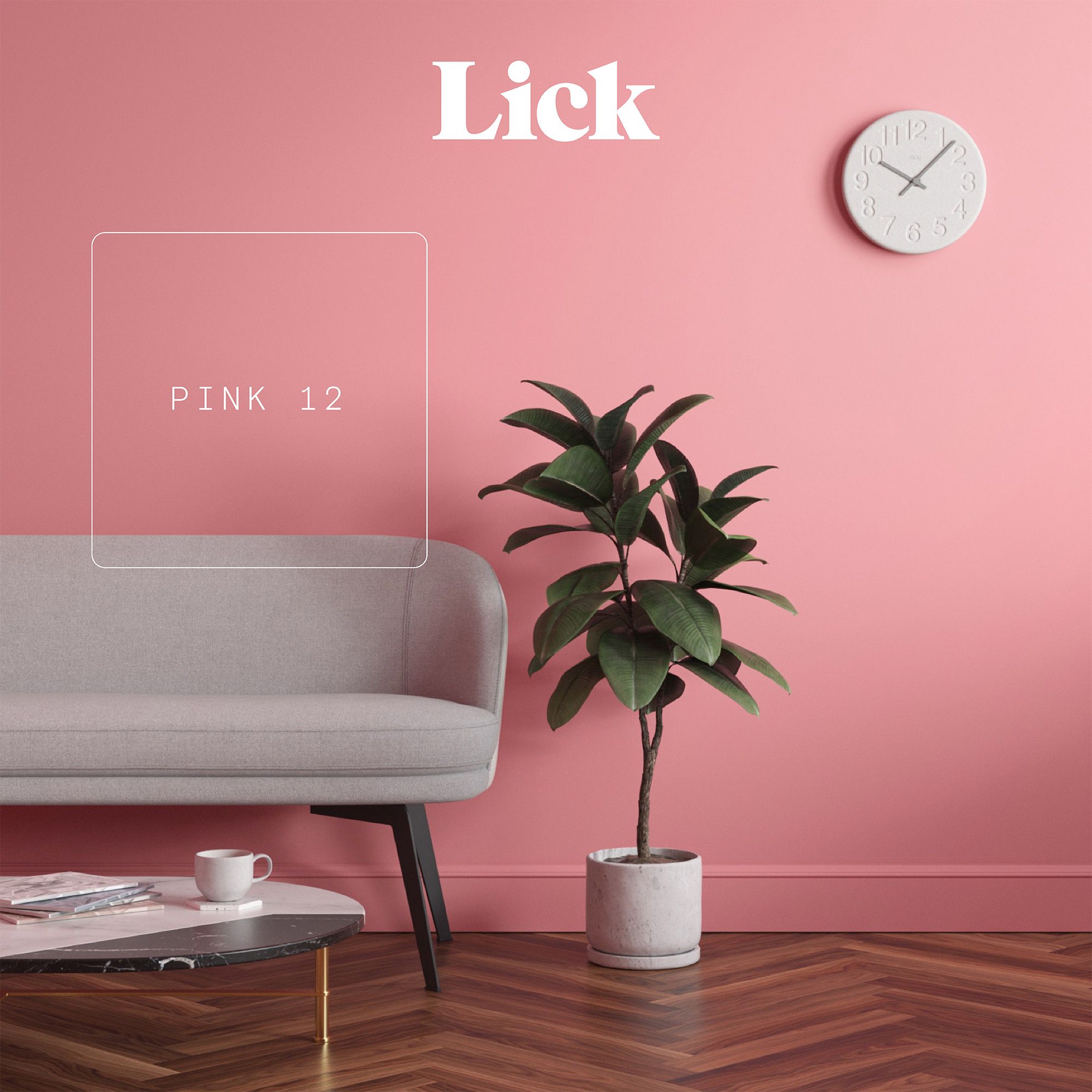 Lick Pink 12 Eggshell Emulsion paint, 2.5L