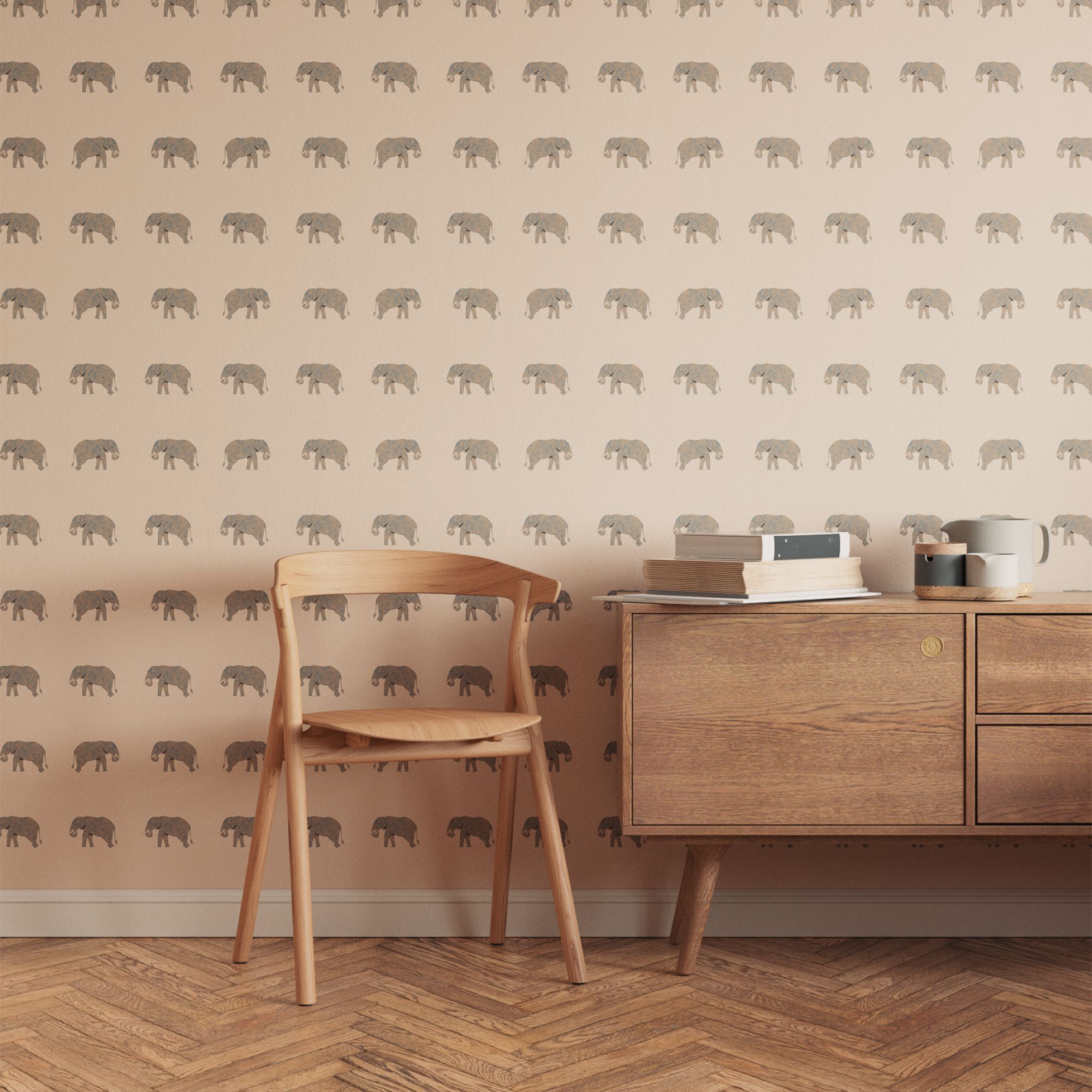 Lick Pink & Grey Animal 02 Textured Wallpaper Sample
