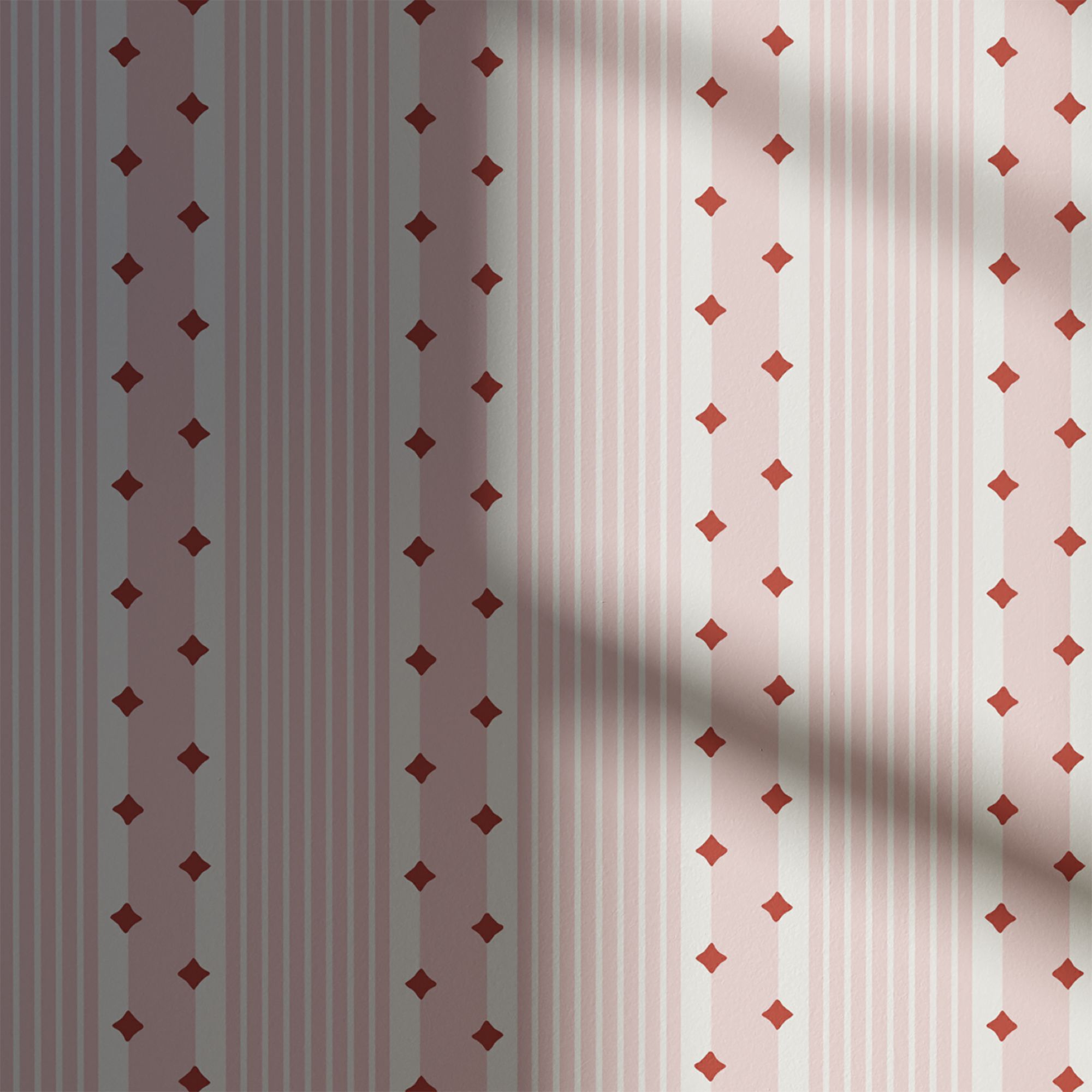 Lick Pink, Red & White Diamond 01 Textured Wallpaper Sample