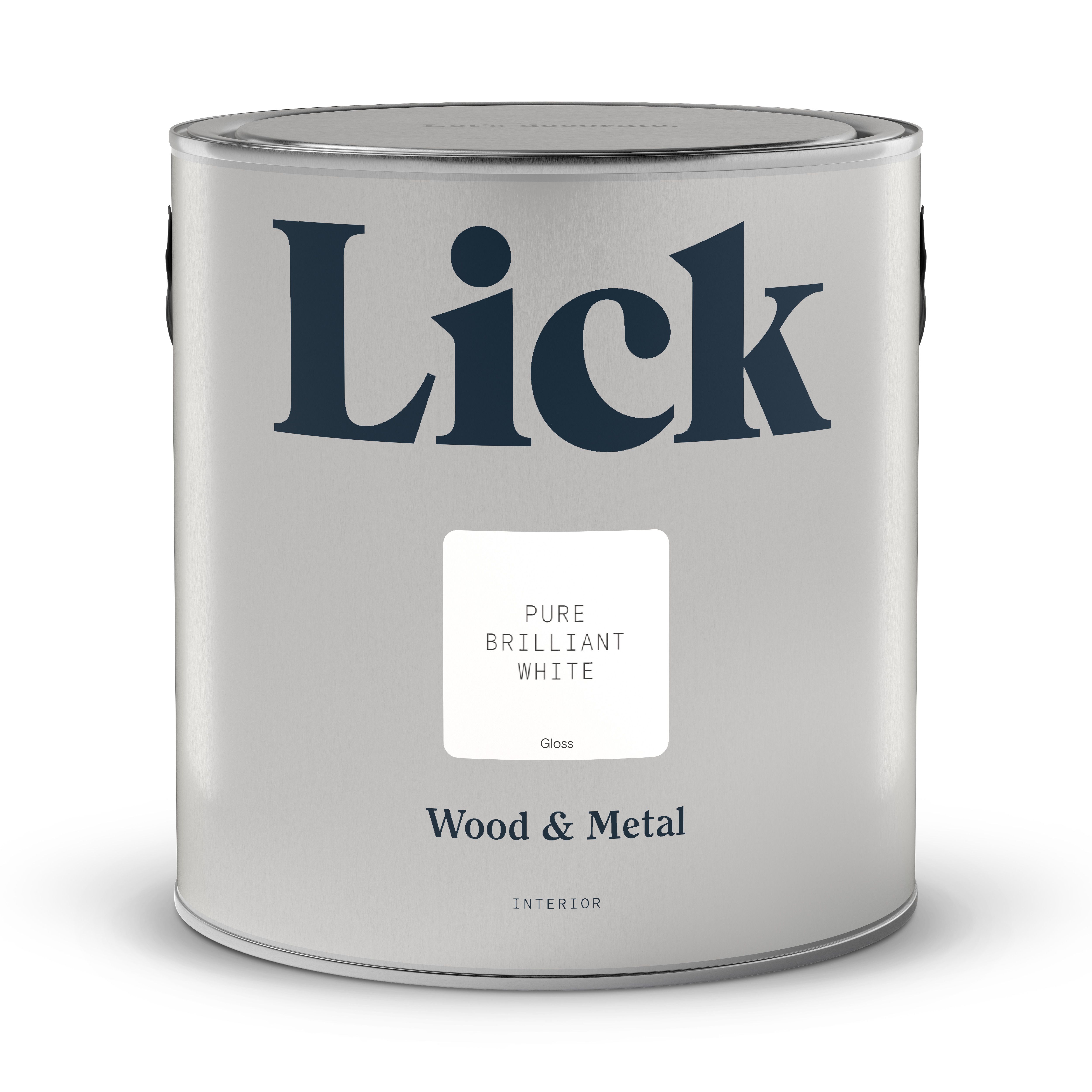 Lick Pure Brilliant White Gloss Metal & wood paint, 2.5L