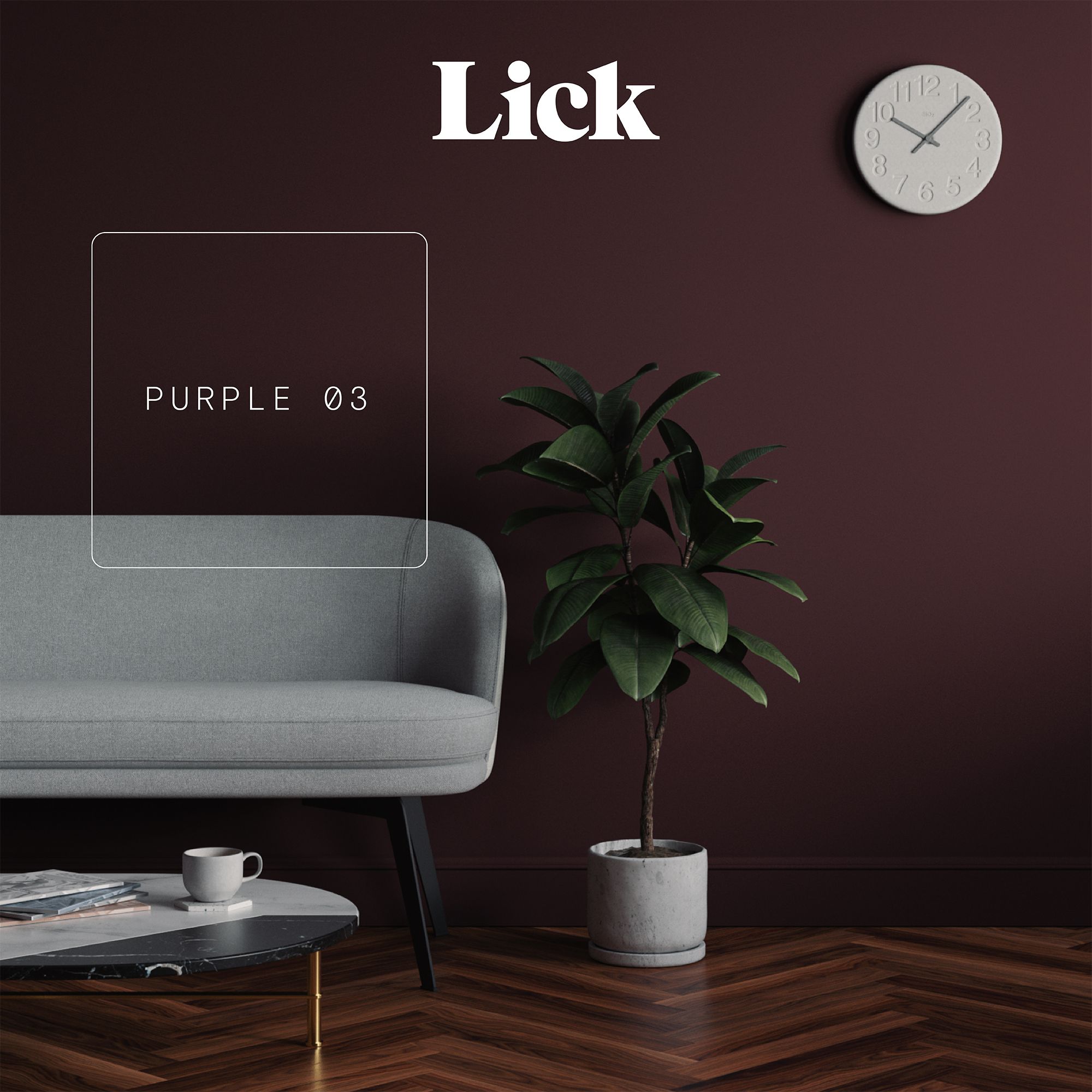 Lick Purple 03 Eggshell Emulsion paint, 2.5L