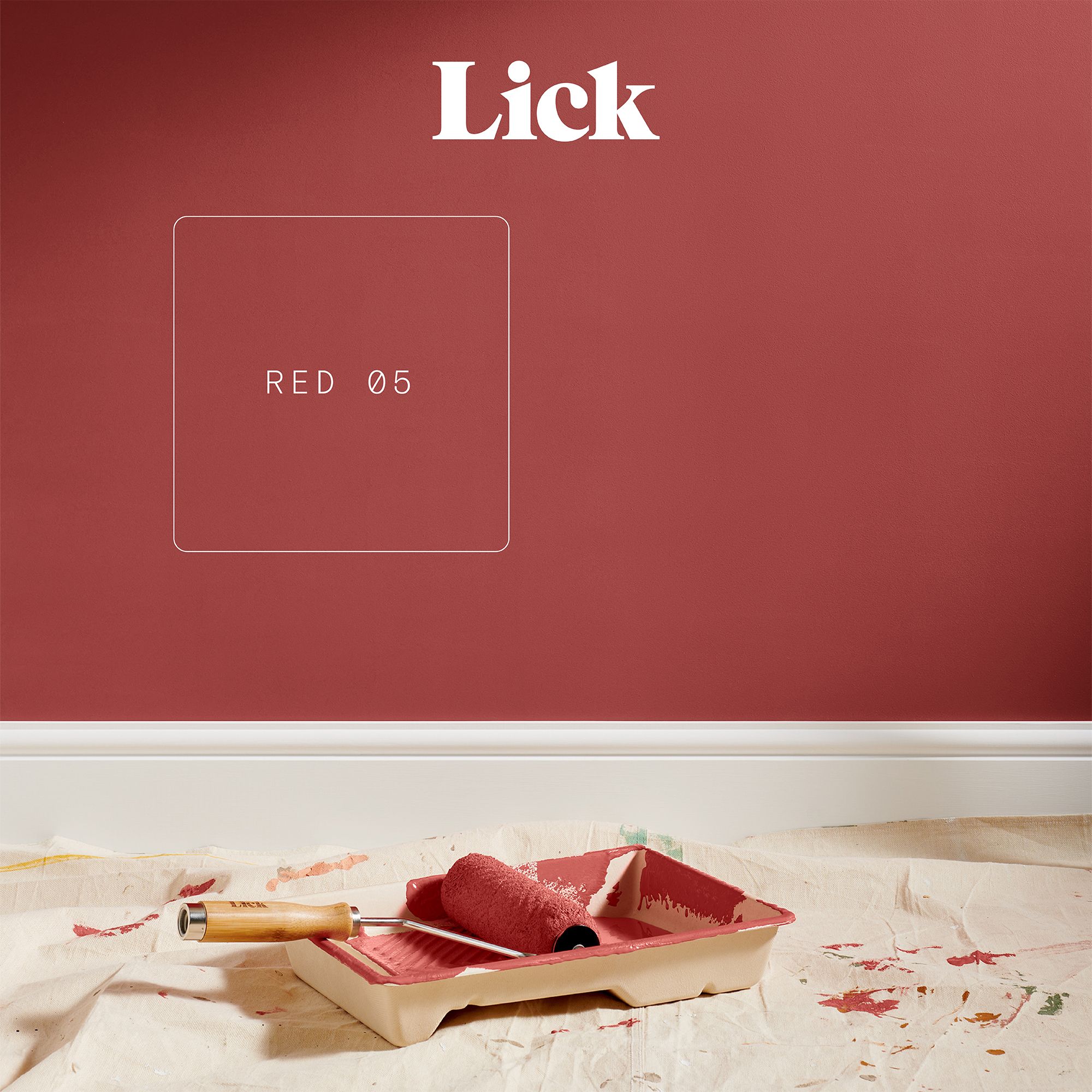 Lick Red 05 Eggshell Emulsion paint, 2.5L