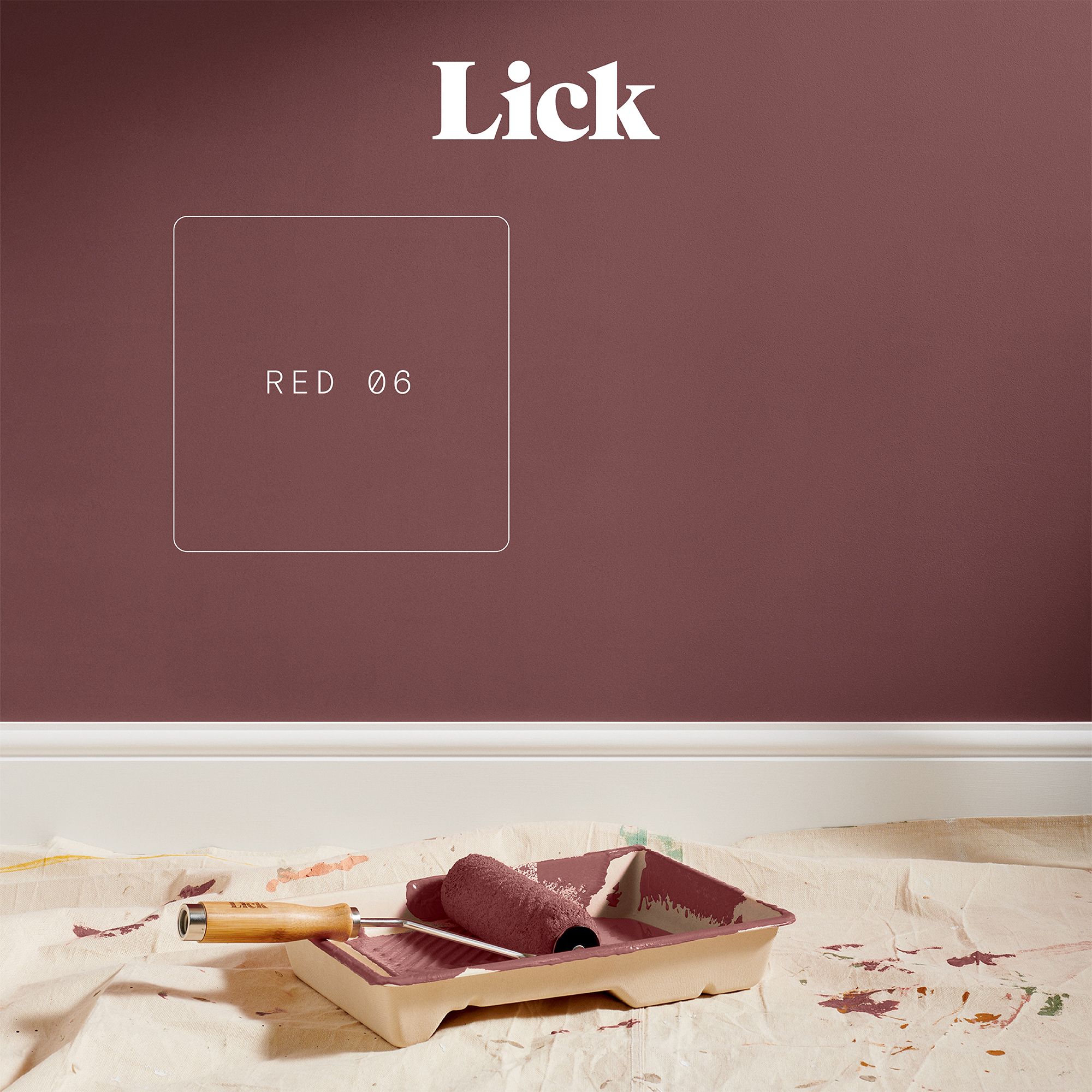 Lick Red 06 Eggshell Emulsion paint, 2.5L