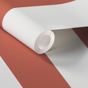 Lick Red & White Stripe 03 Textured Wallpaper