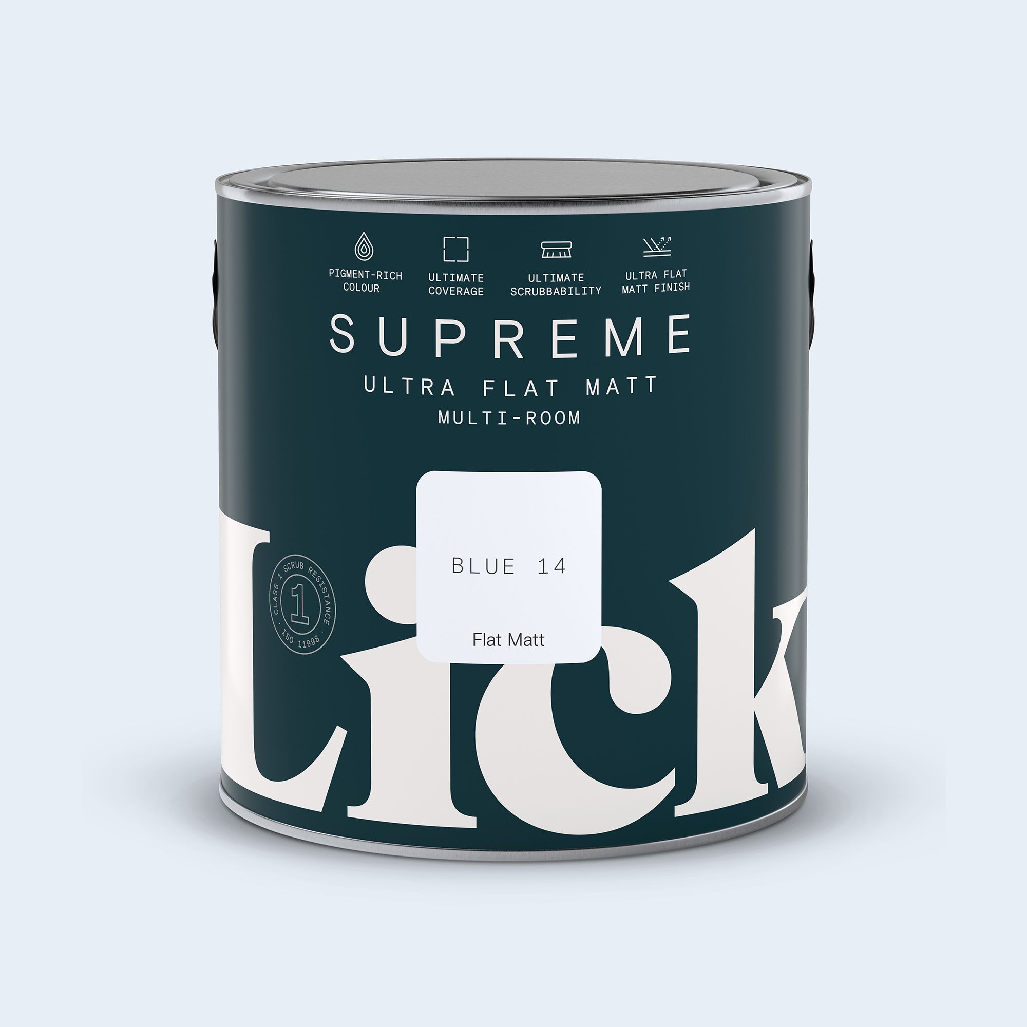 Lick Supreme Blue 14 Flat matt Multi-surface Emulsion paint, 2.5L