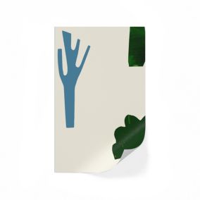 Lick White, Blue & Green Trees 01 Textured Wallpaper Sample