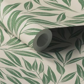 Lick White & Green Botanical 03 Textured Wallpaper