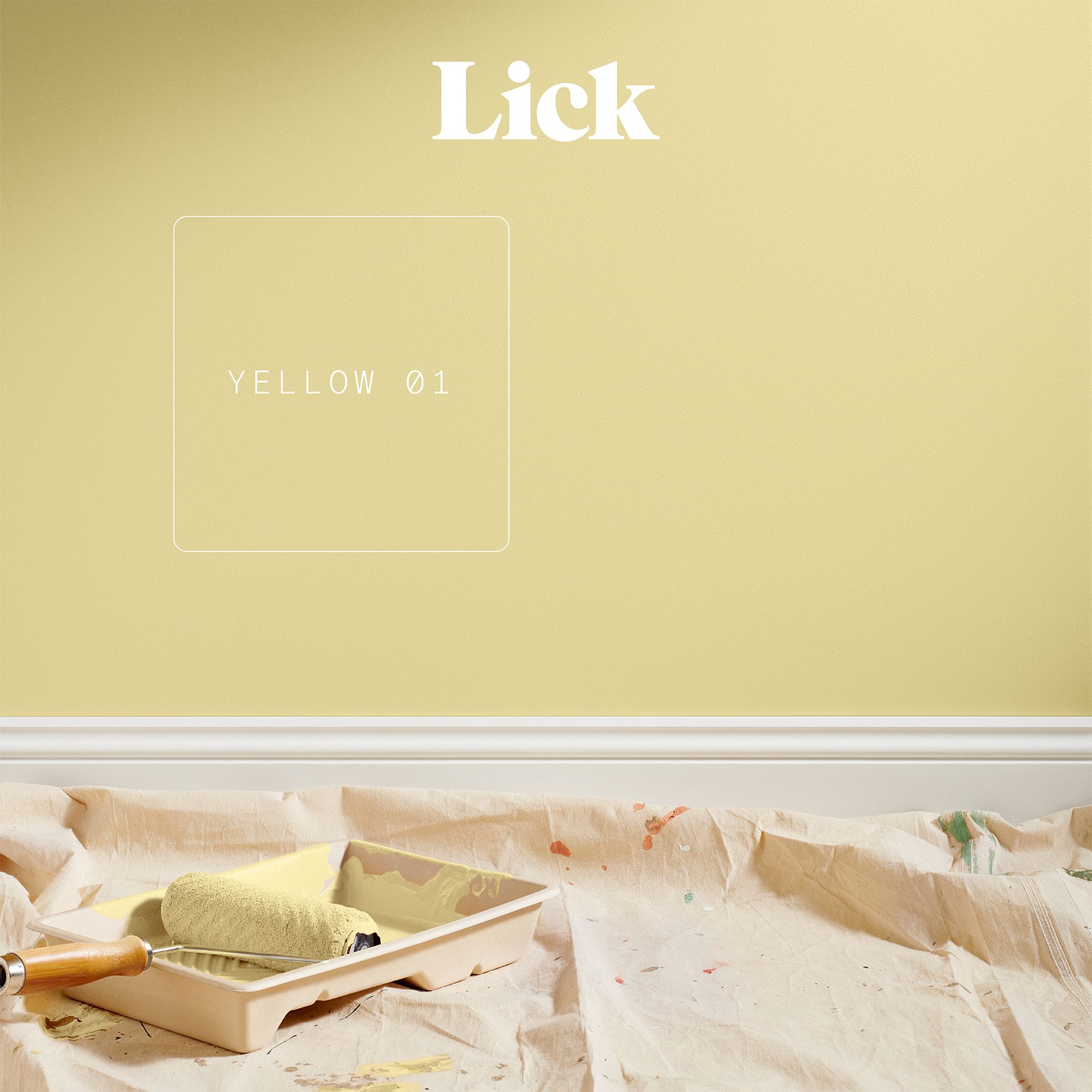 Lick Yellow 01 Eggshell Emulsion paint, 2.5L