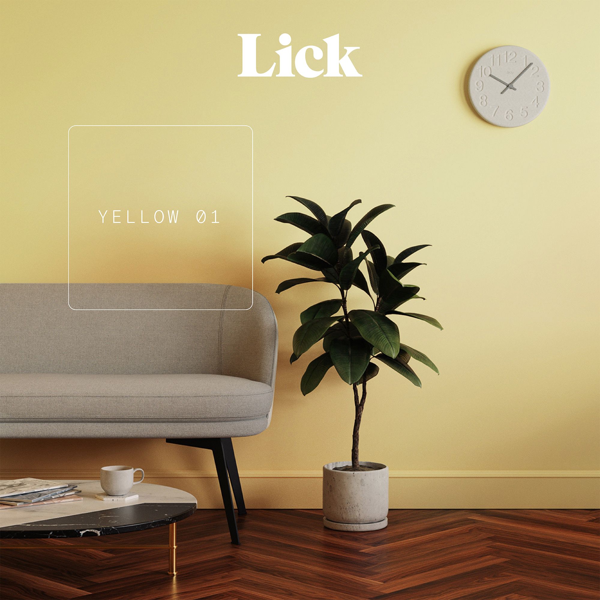 Lick Yellow 01 Matt Emulsion paint, 2.5L