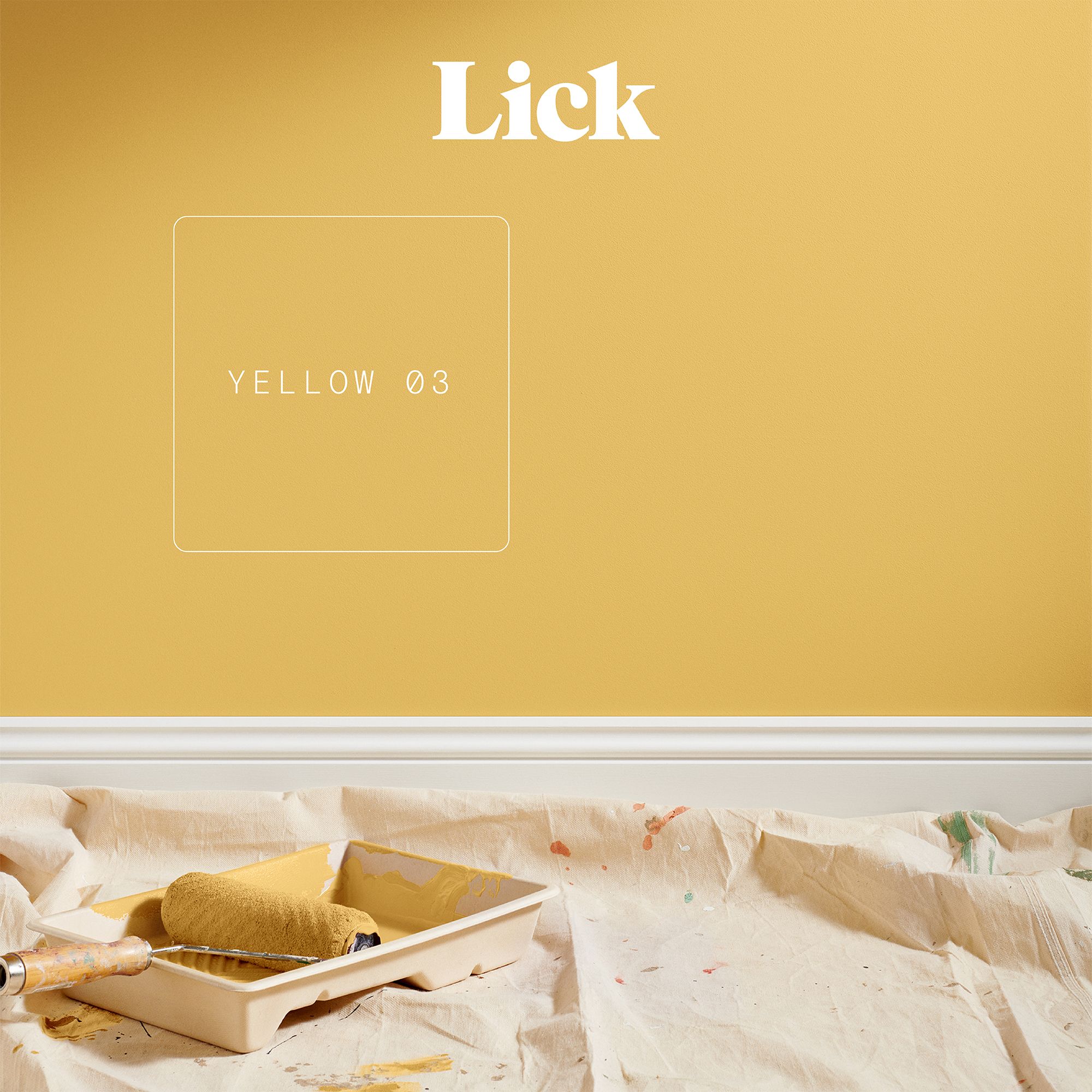 Lick Yellow 03 Matt Emulsion paint, 2.5L