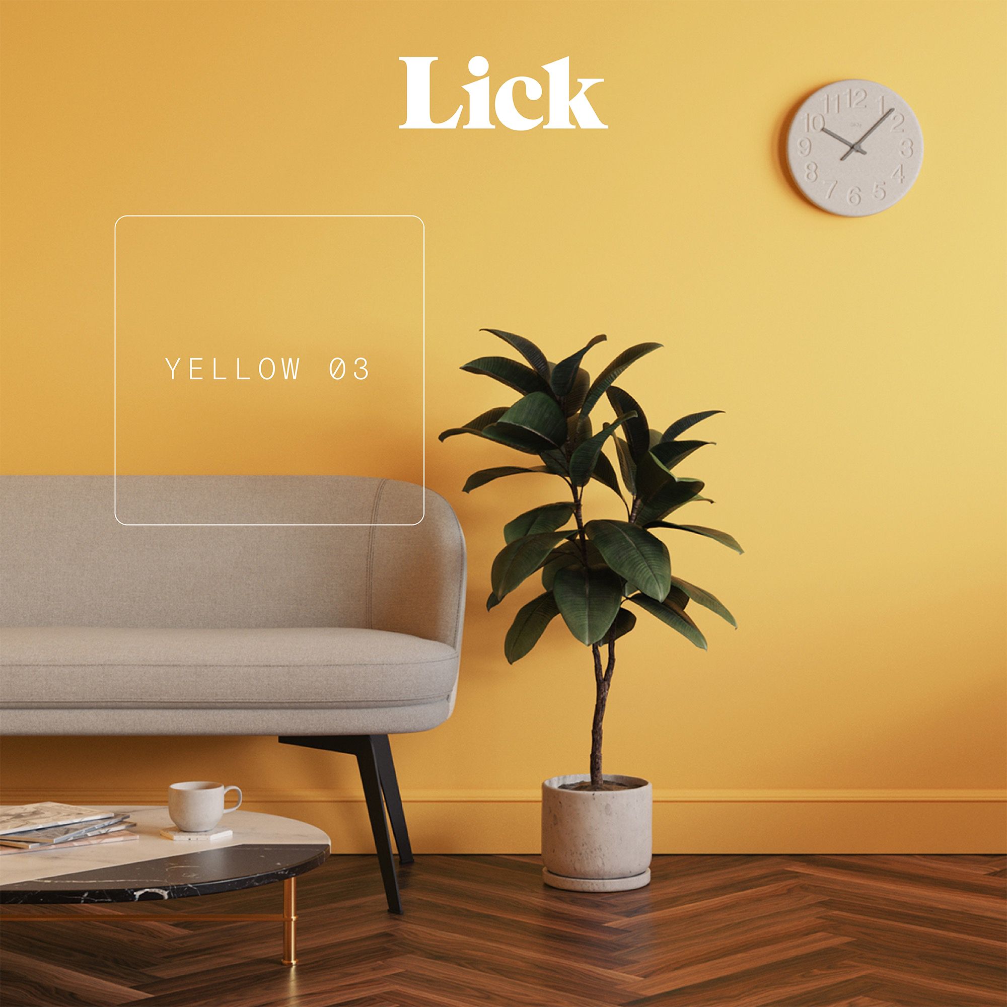 Lick Yellow 03 Matt Emulsion paint, 2.5L