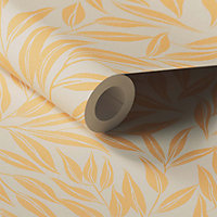 Lick Yellow & White Botanical 06 Textured Wallpaper