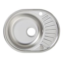 Liebig Satin Inox Stainless steel 1 Bowl Sink & drainer Reversible drainer