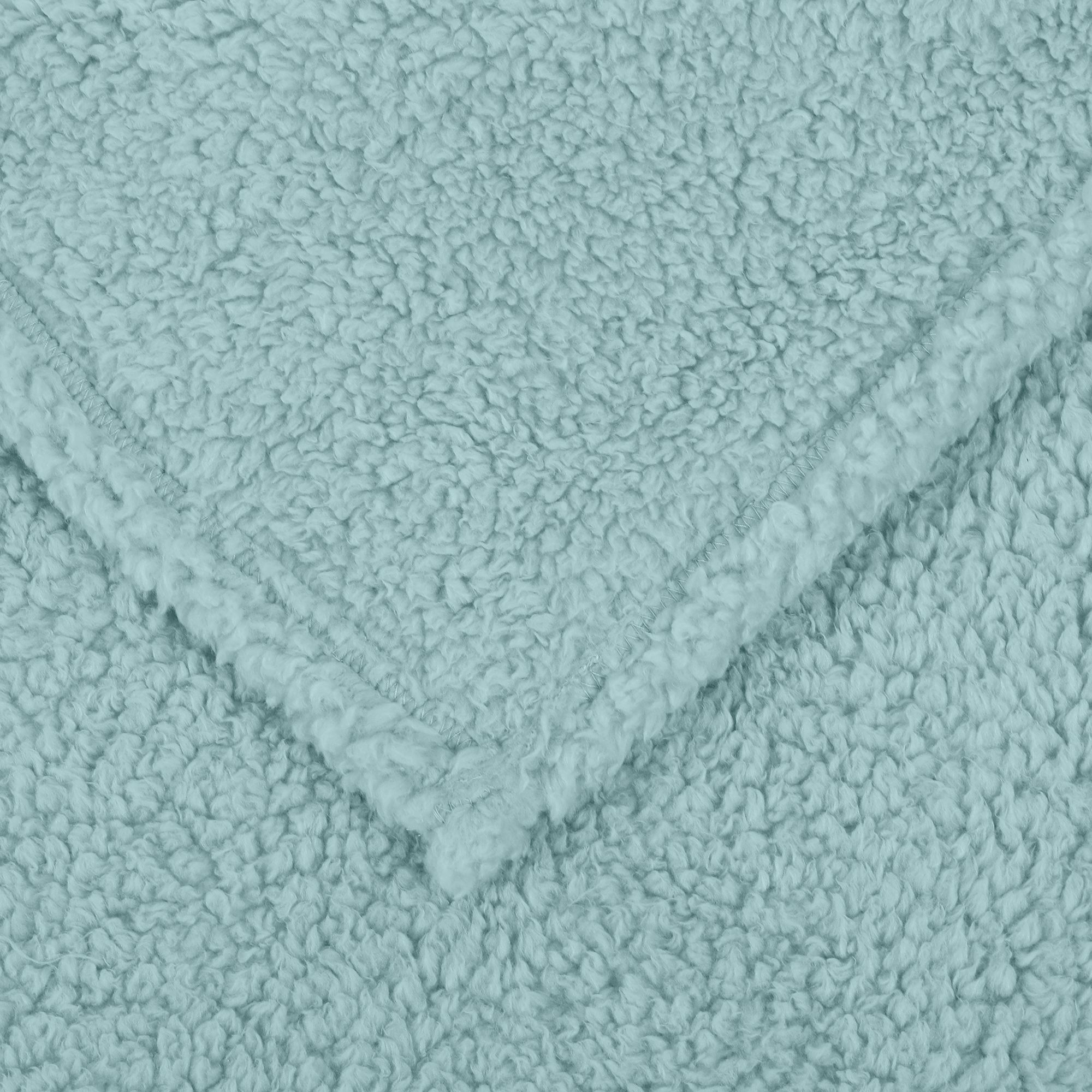Light blue Plain Fleece Throw