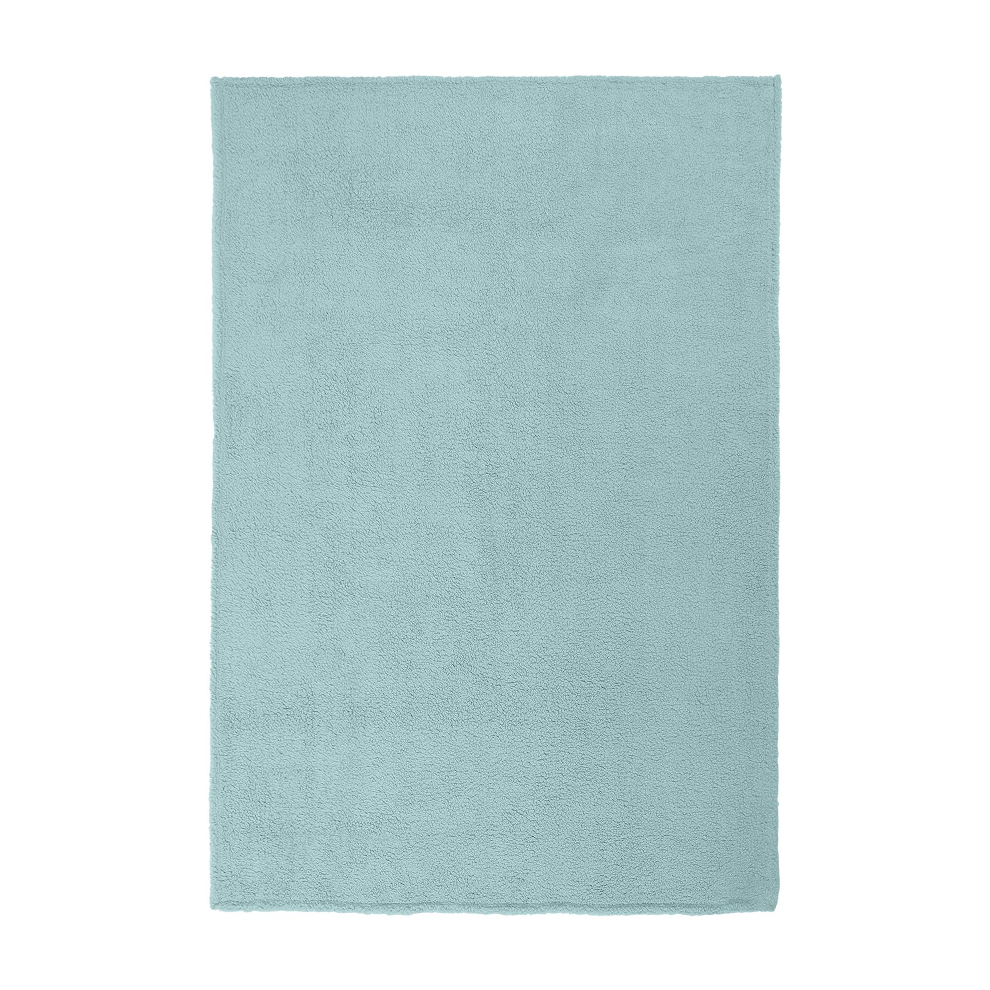 Light blue Plain Fleece Throw