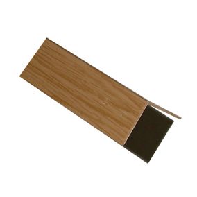 Light brown Oak effect Polyvinyl chloride (PVC) Equal L-shaped Angle profile, (L)2m (W)20mm