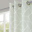 Light grey Geo cubes Lined Eyelet Curtain (W)117cm (L)137cm, Pair