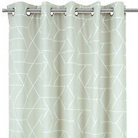 Light grey Geo cubes Lined Eyelet Curtain (W)228cm (L)228cm, Pair