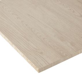 Light oak effect Semi edged Furniture panel, (L)2.5m (W)400mm (T)18mm