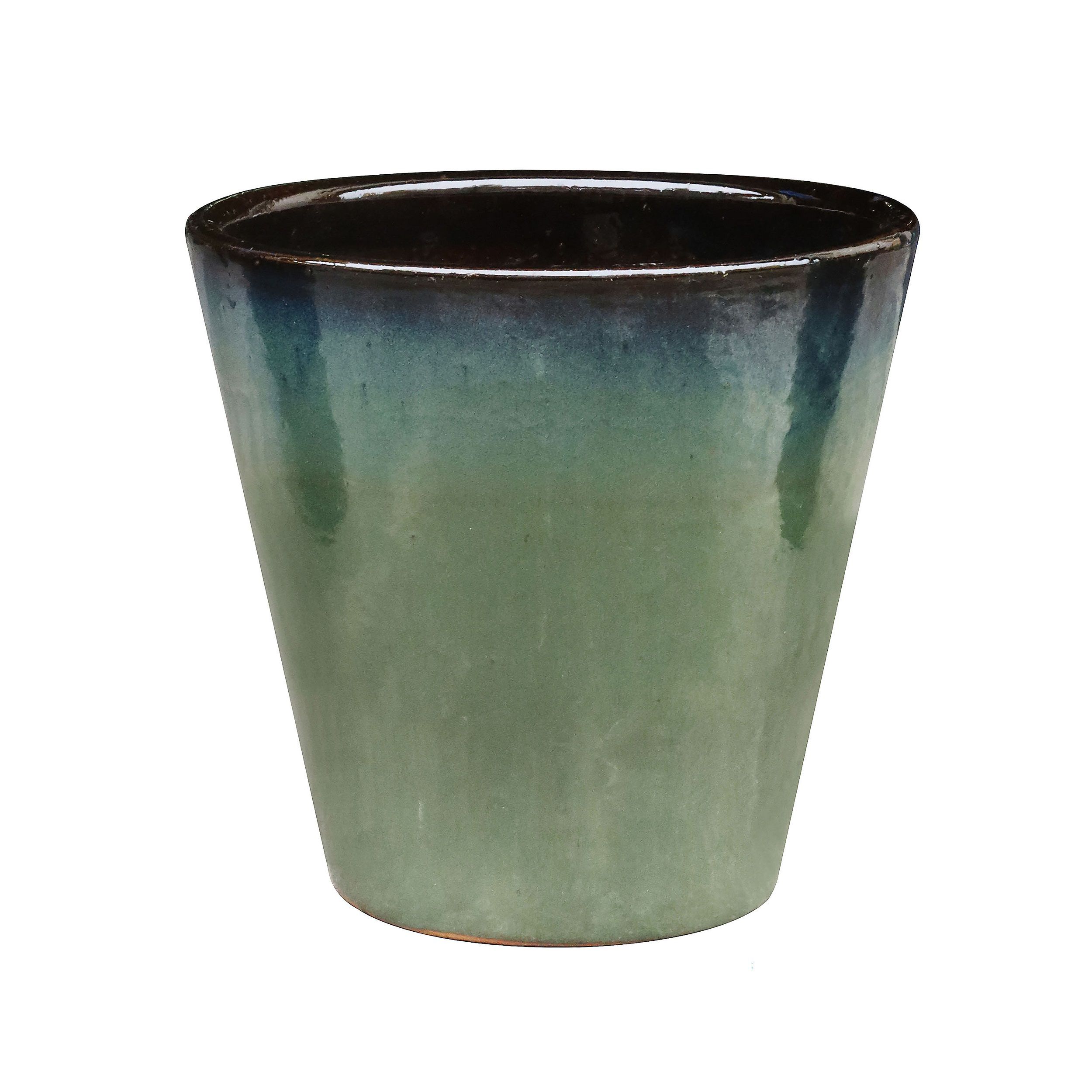 Lily Green Terracotta Glazed Plant pot (H)31cm