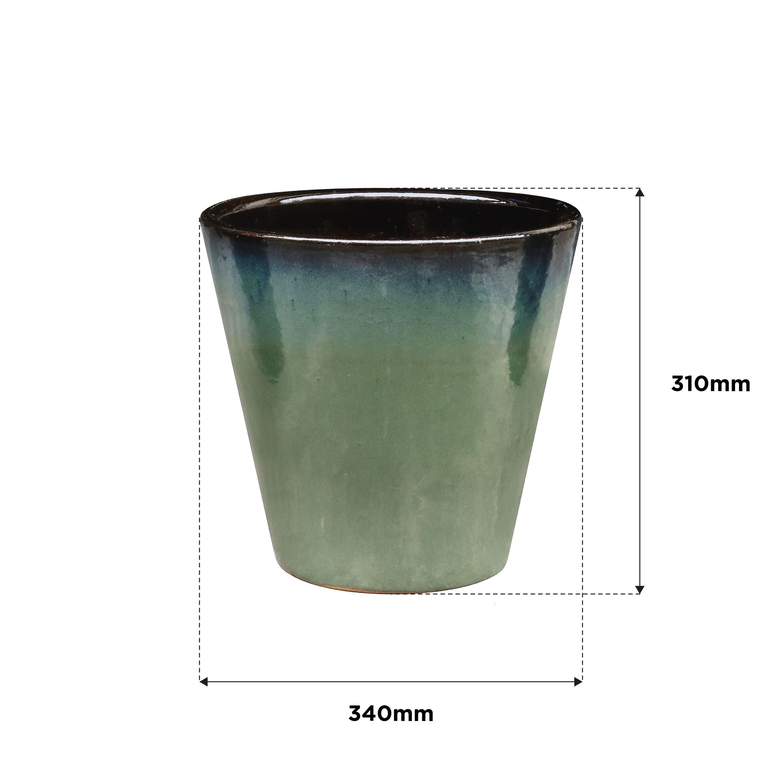 Lily Green Terracotta Glazed Plant pot (H)31cm
