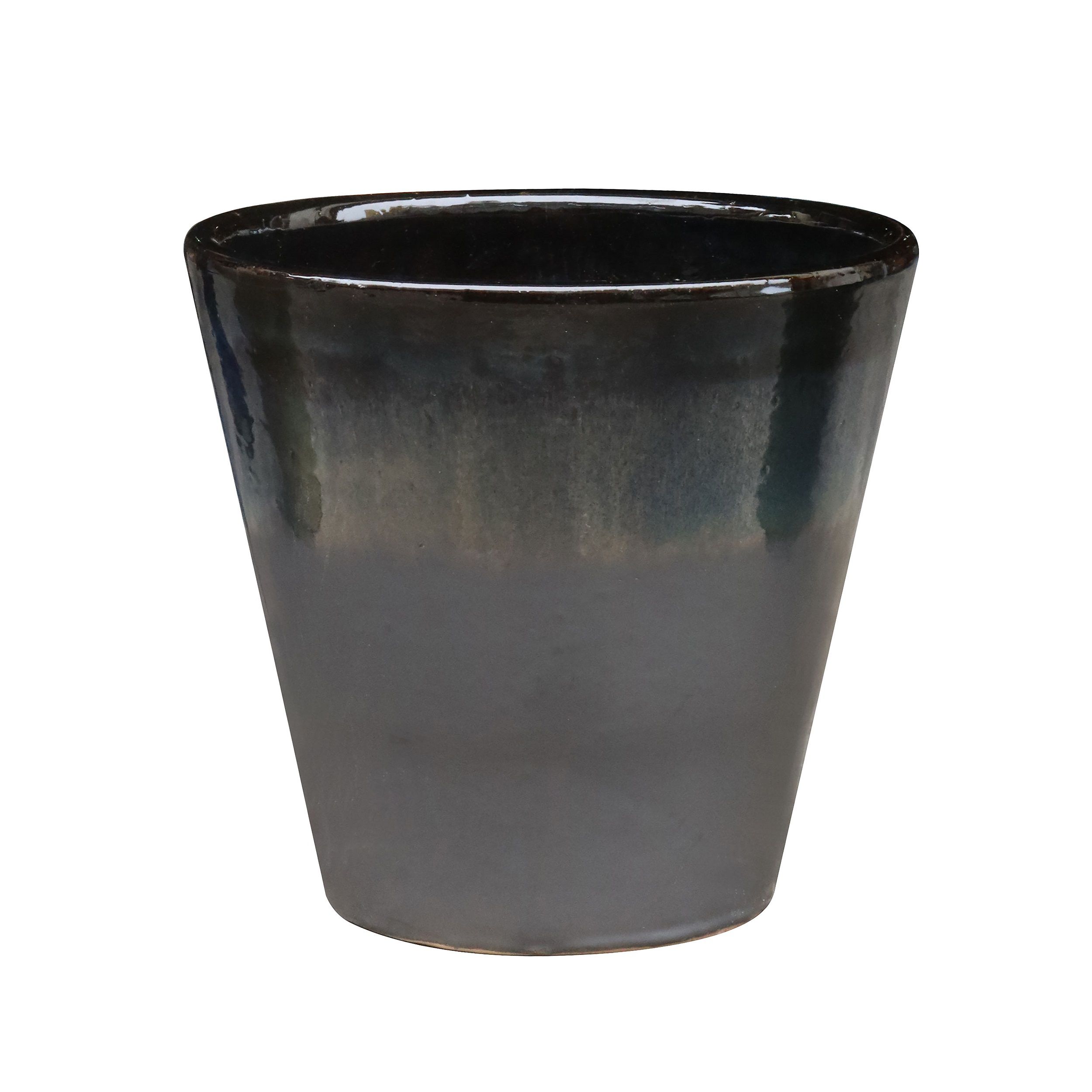 Lily Grey Terracotta Glazed Plant pot (H)31cm