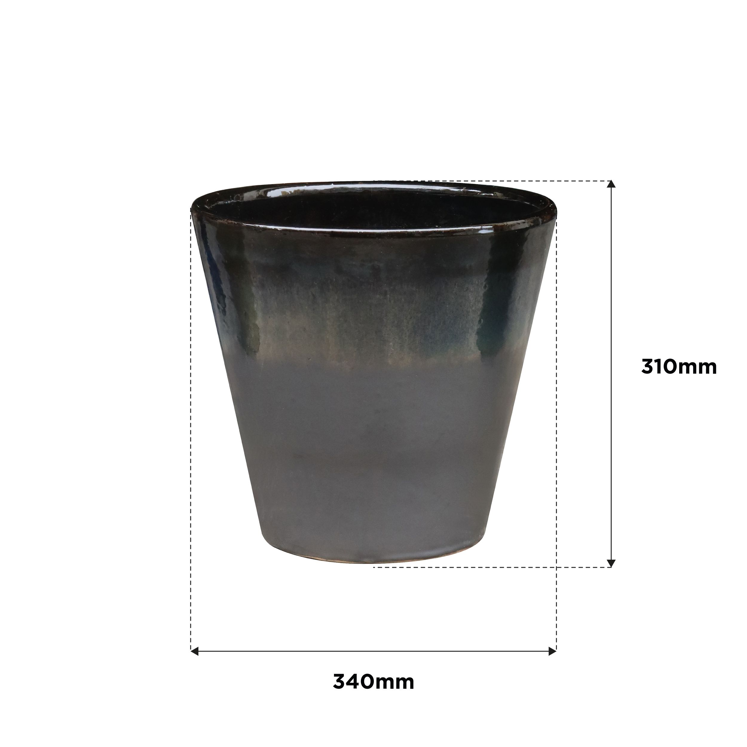 Lily Grey Terracotta Glazed Plant pot (H)31cm