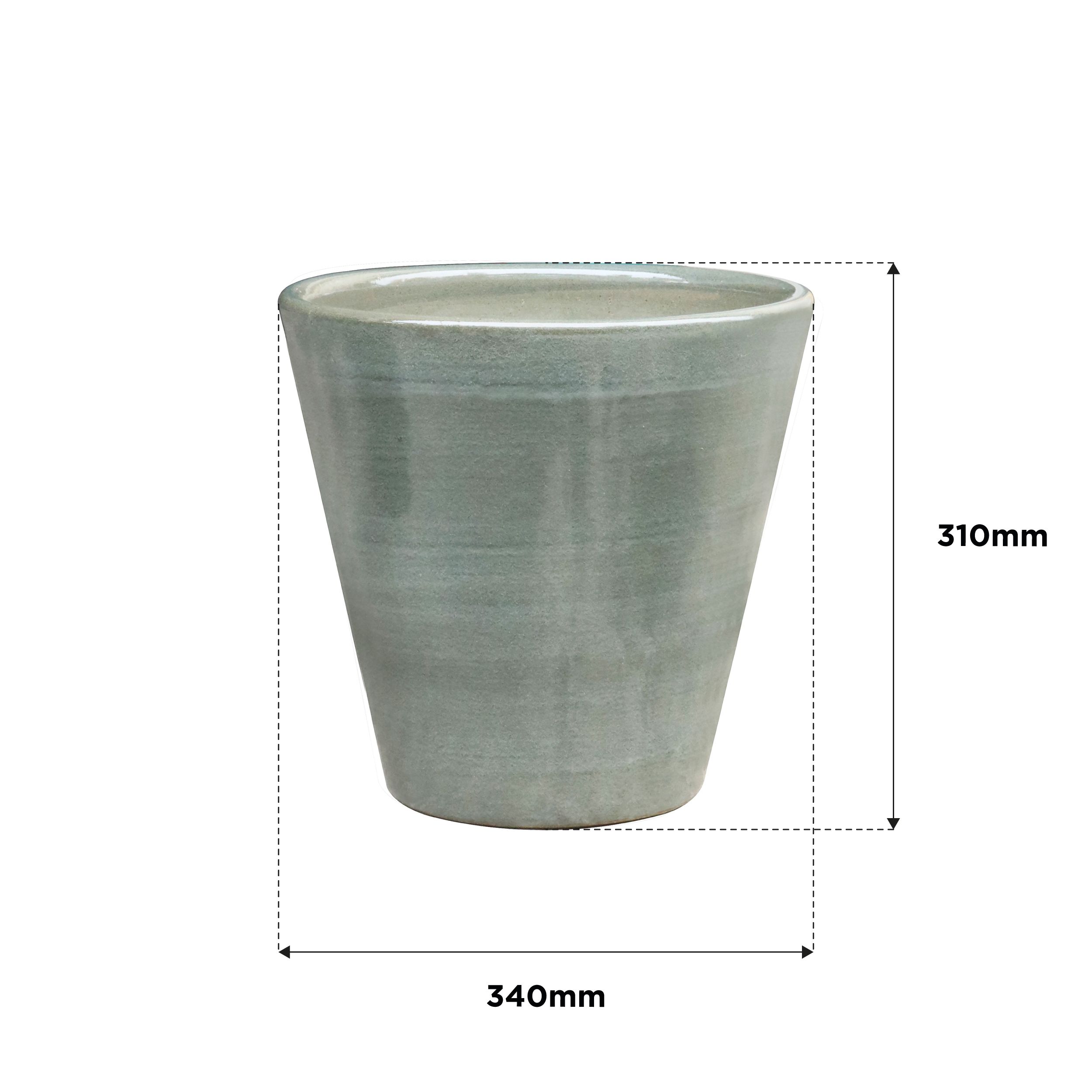 Lily Grey Terracotta Glazed Plant pot (H)31cm
