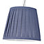 Lily Pleated Fabric & metal Navy 3 Lamp Ceiling light