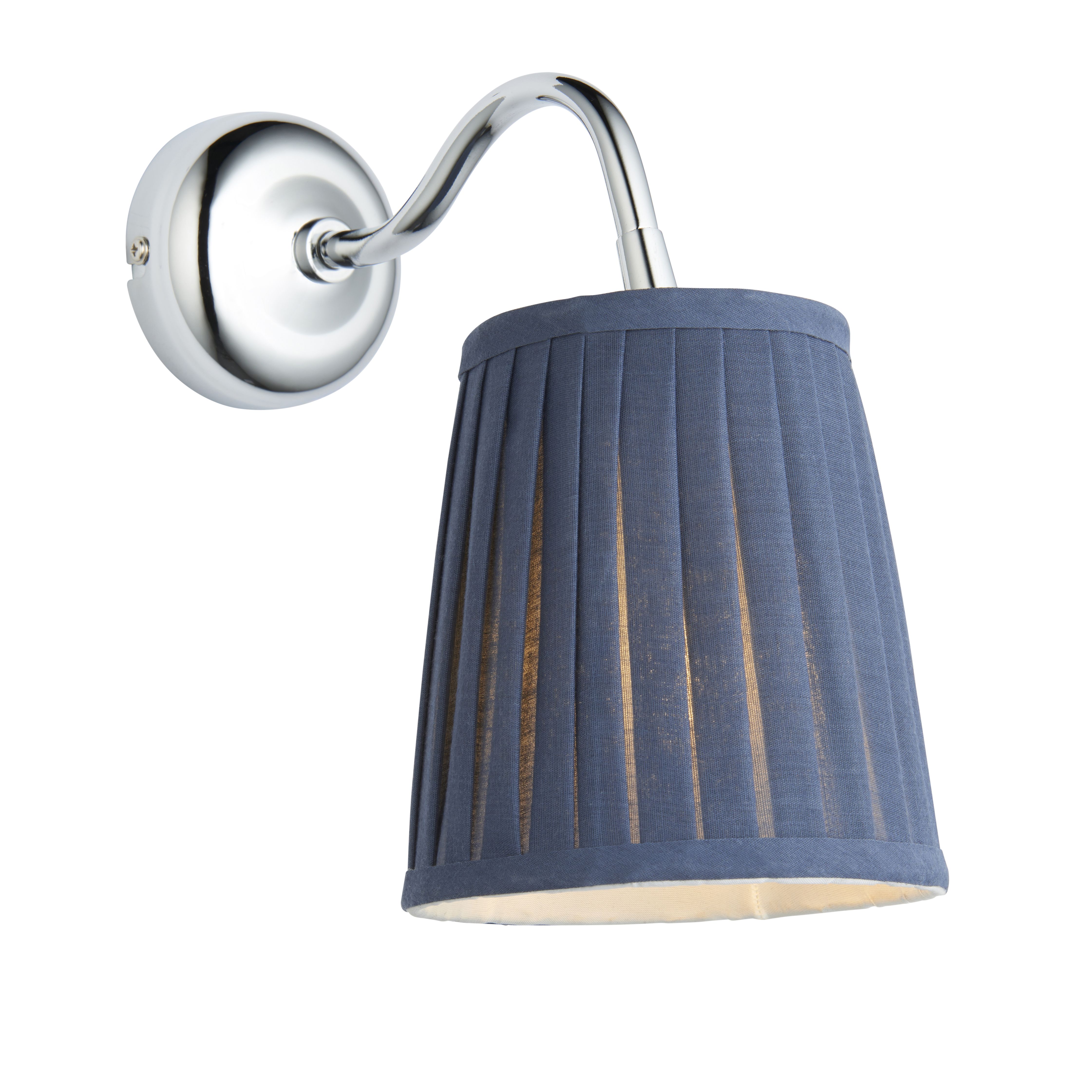 Lily Pleated Navy Wired Wall light 94674