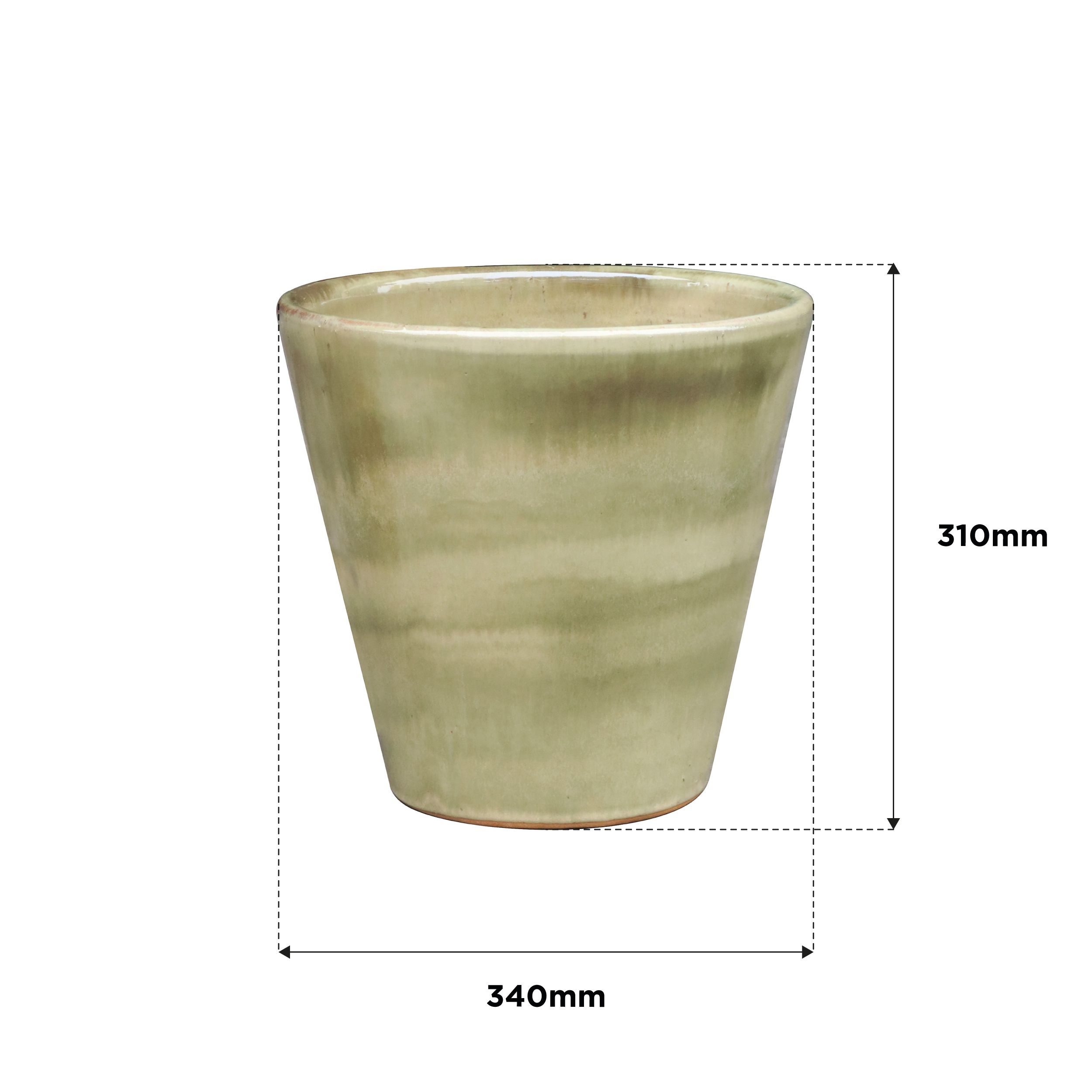 Lily Taupe Terracotta Glazed Plant pot (H)31cm
