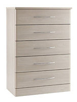 Lima Elm effect 5 Drawer Chest (H)1152mm (W)804mm (D)448mm