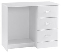 Lima White 3 Drawer Dressing table (H)744mm (W)922mm (D)448mm