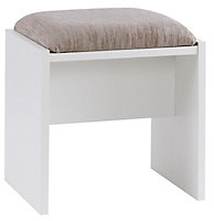Lima White Elm effect Dressing table stool