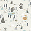Limae Multicolour Cartoon woodland Smooth Wallpaper