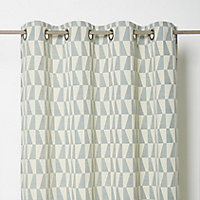 Lindi Green & white Geometric Unlined Eyelet Curtain (W)140cm (L)260cm, Single