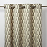 Lindi Grey & white Geometric Unlined Eyelet Curtain (W)167cm (L)228cm, Single