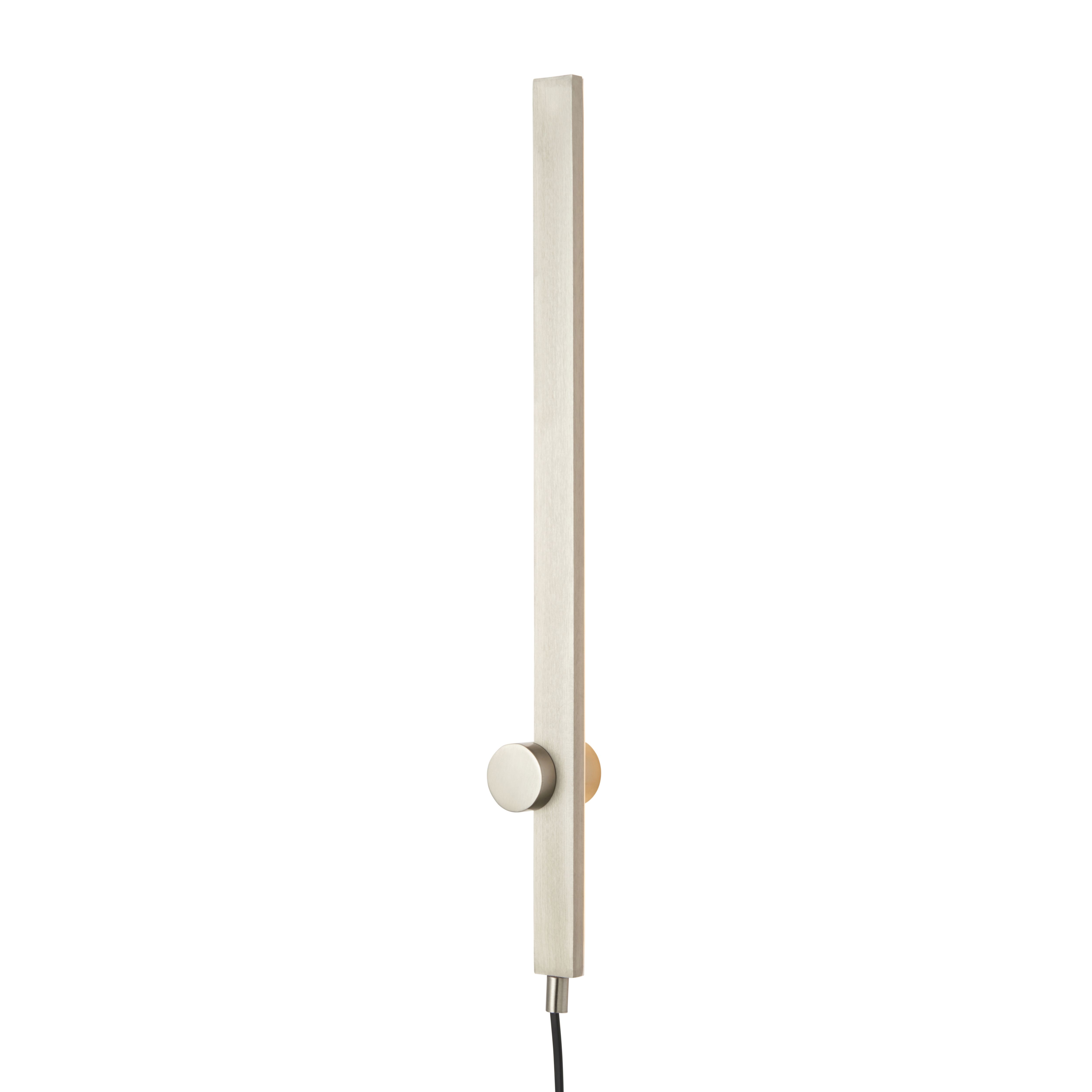 Line Satin Nickel effect Plug-in Wall light 95738
