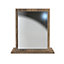 Linear Brown Oak effect Rectangular Freestanding Framed mirror, (H)50.5cm (W)48cm